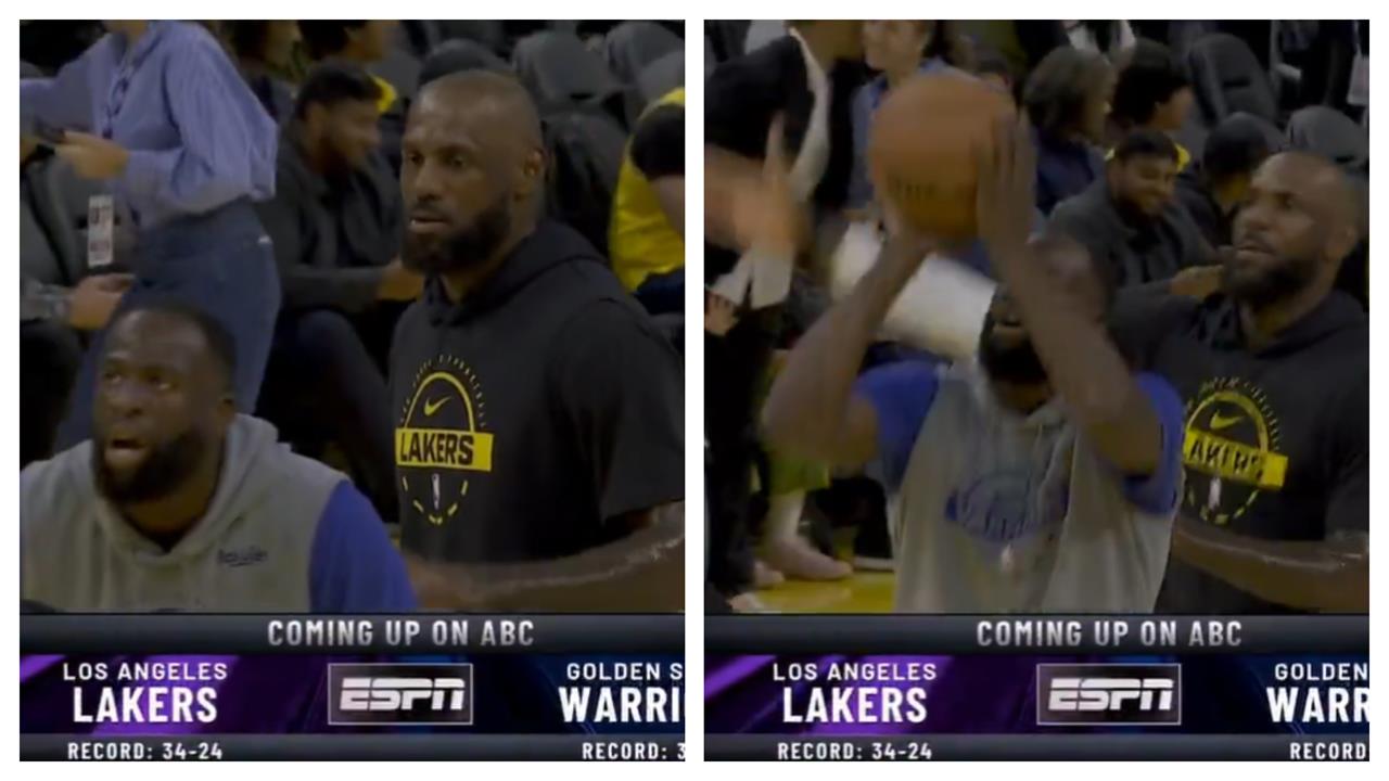 「詹皇」很調皮喔！勇士格林練罰球「火鍋伺候」兩人笑翻擁抱展現好交情